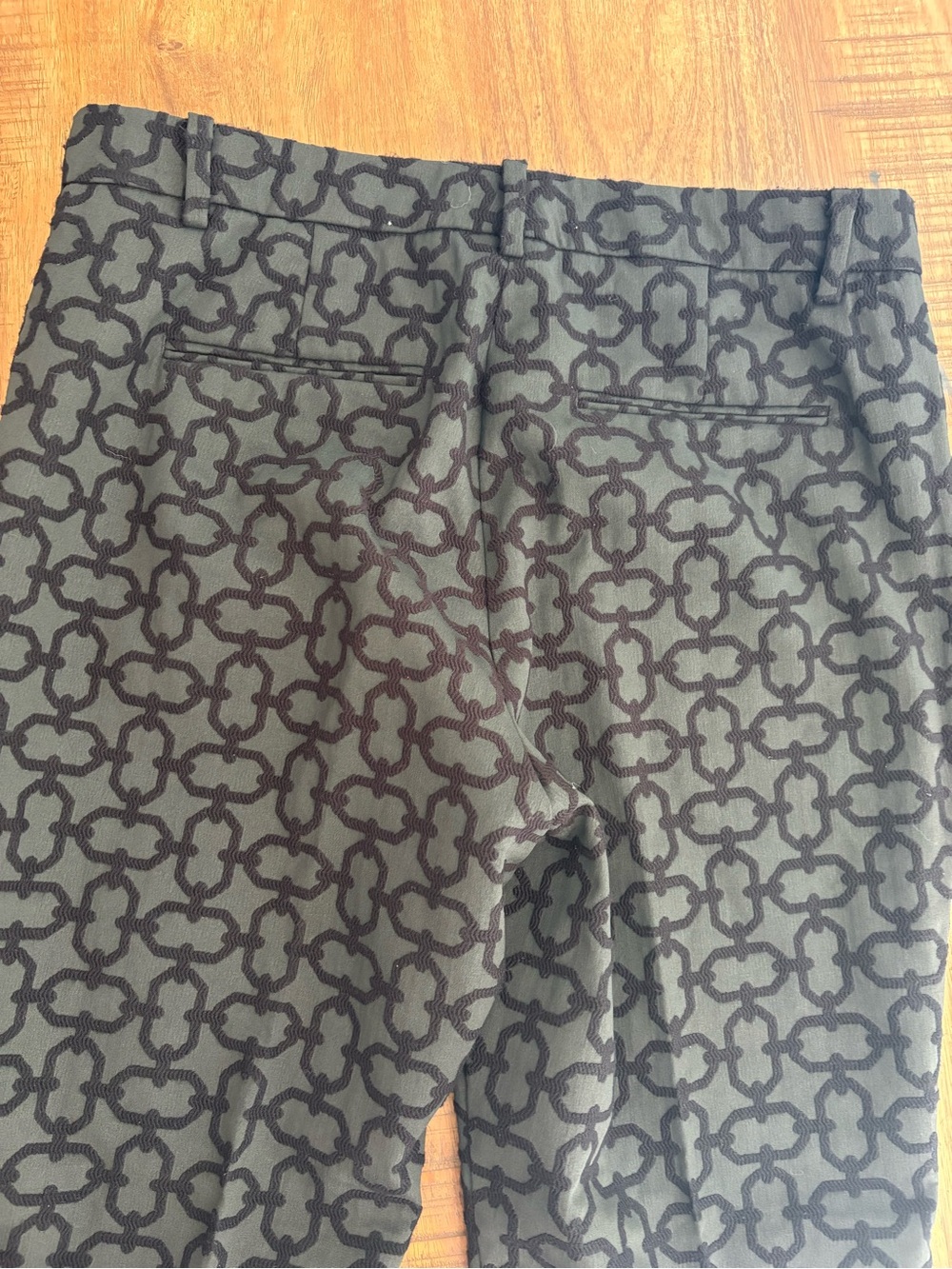 Ann Taylor Sophia Black Velvet Patterned Pants 8 - Picture 7 of 7
